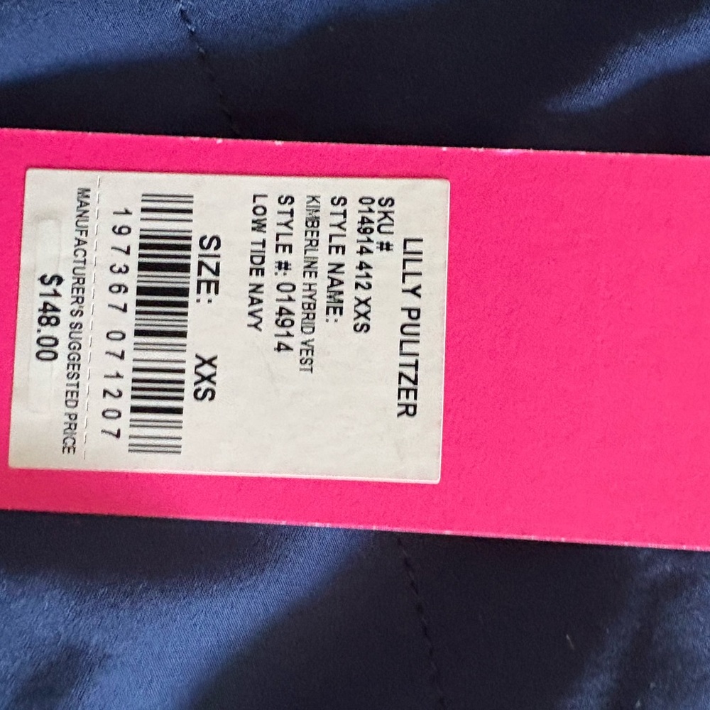 Lilly Pulitzer Kimberline Hybrid Vest “Low tide Navy” Blue NWT size XXS - Picture 7 of 7